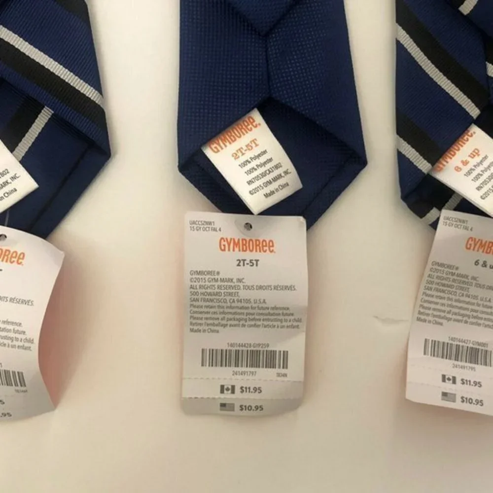 Gymboree Boys Ties Royal blue solid and striped x3
